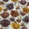1 Yard Brown Olive and Ochre Painterly Blooms Cotton Lawn Fabric